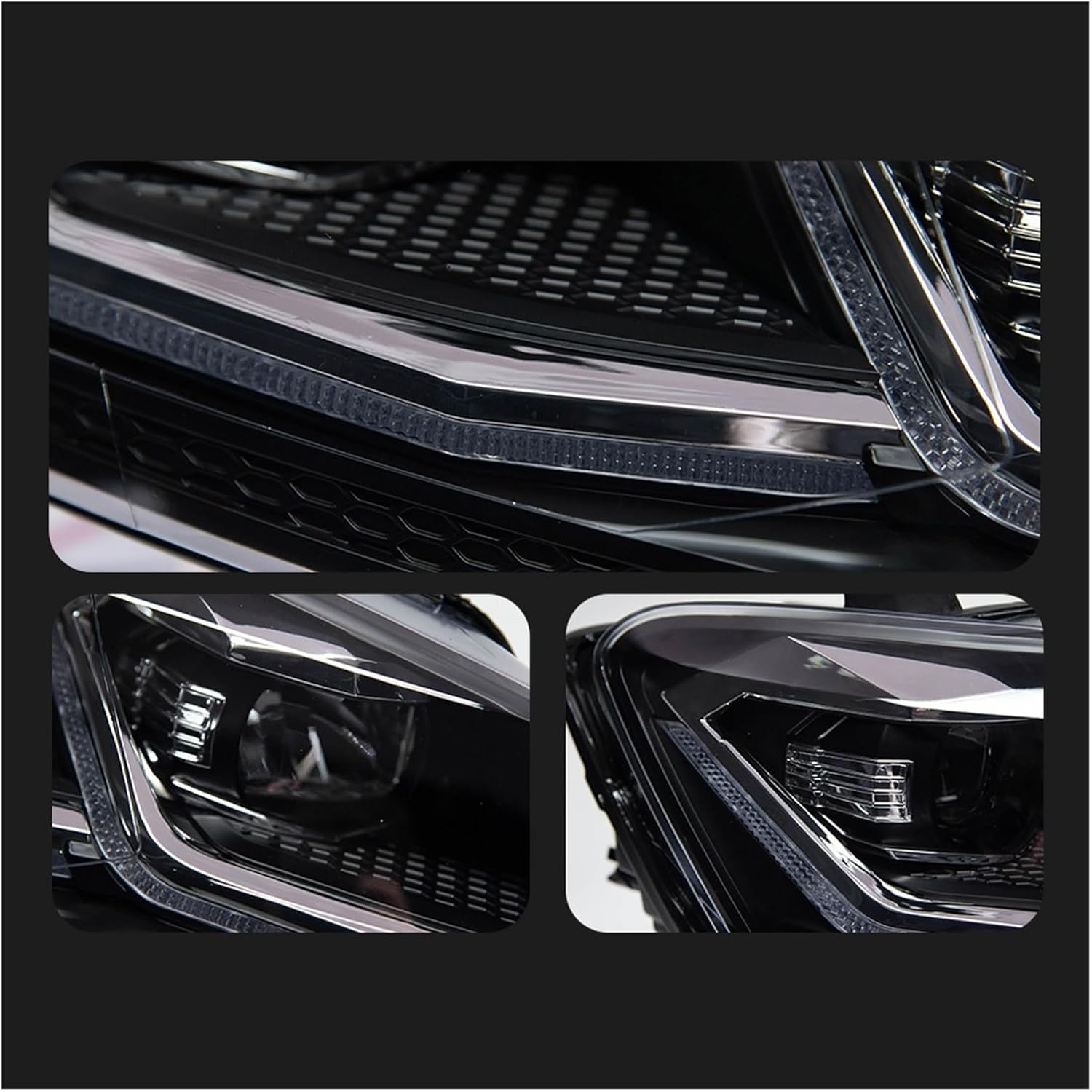 Car Lights, Compatible For Polo 2011-2018 LED Auto Headlight Assembly LHD RHD Upgrade Bifocal Lens Dynamic Signal Lamp Tool Accessories(1 Pair,RHD)