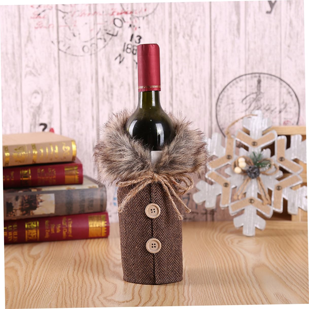 2pièces Housse de Bouteille de Vin Décorative pour Noël Étui à Bouteille de Vin Lot de Housses