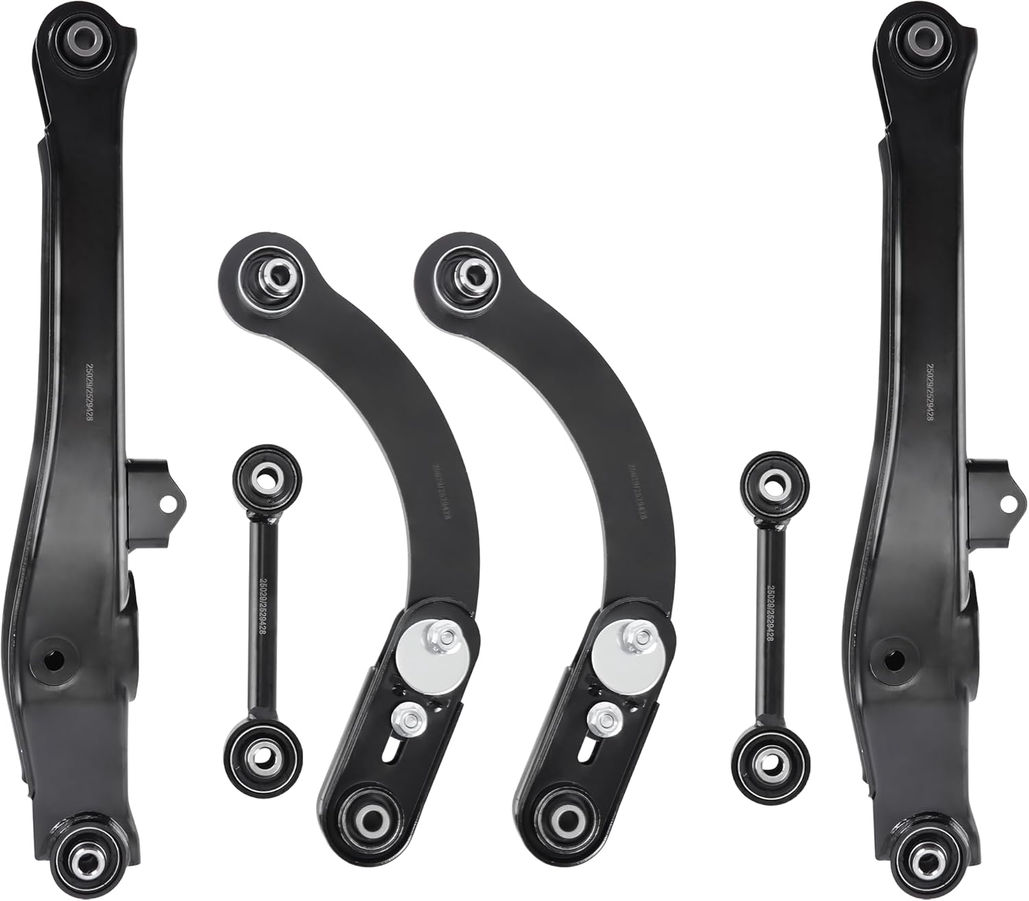 Rear Suspension Kit 6pcs – Upper & Lower Control Arms, Rearward Lateral Toe Arms – Fit for 2007–2017 Jeep Compass/Patriot, 2007–2012 Dodge Caliber (Without Off-Road Package)