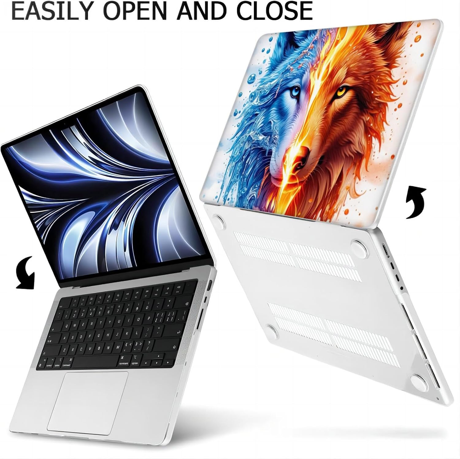 Compatible with MacBook Neo 13-inch, Hard Shell Case with Keyboard Cover and Screen Protector (A3404 A18 Pro chip, 2026 Release) - Wolf MC21165