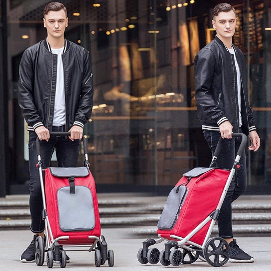 Carrelli elevatori Carrello Home Pull Cargo Pull Cart Carrello a Sei Ruote Carrello Rosso Portatile Carrello da Viaggio Carrello per supermercati Carrello per Auto
