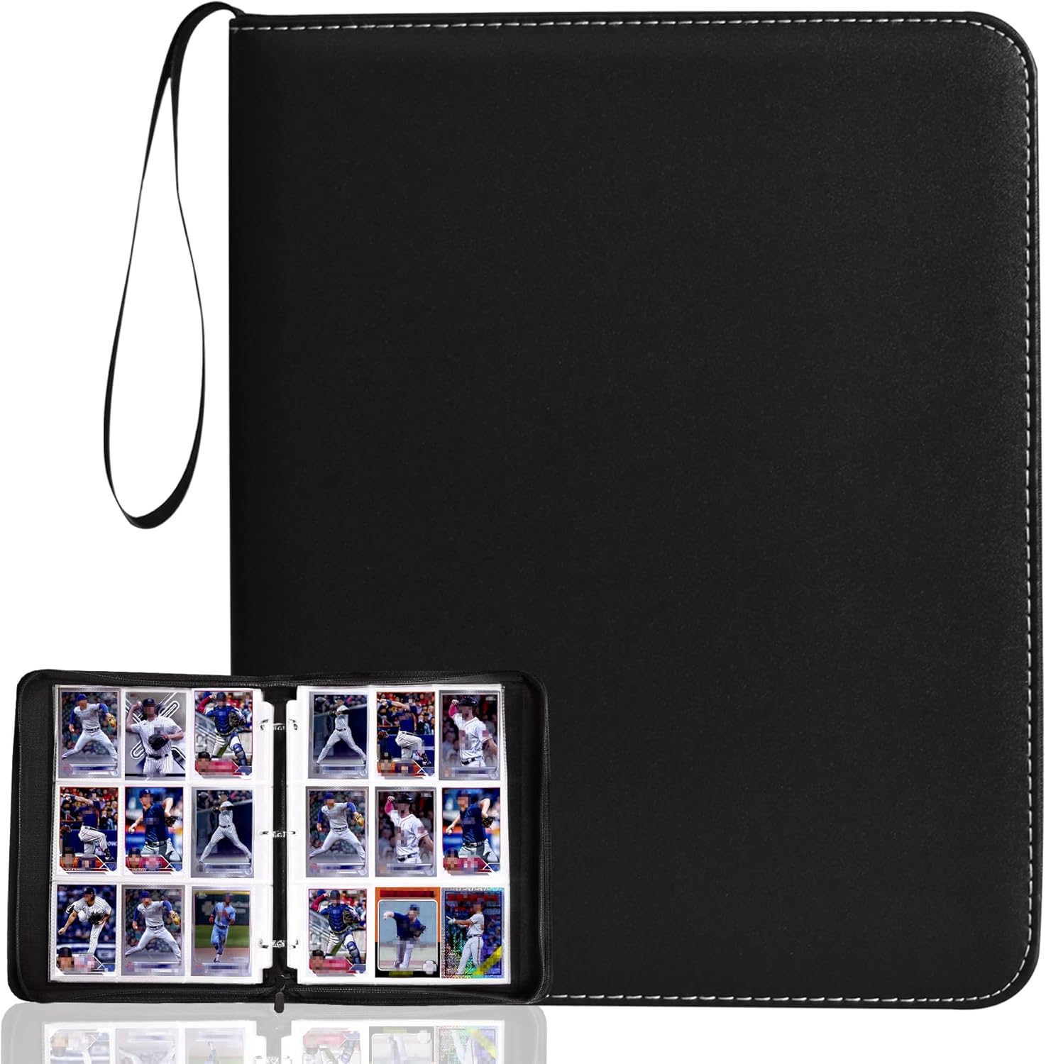 9 Pocket Card Binder, Premium Zip Trading Card Binder, 900 Double Sided Pocket PU Collection Binder Folder Card Album Holder, Collector Album, Card Folder for Pokemon, MTG, TCG, Sports Cards