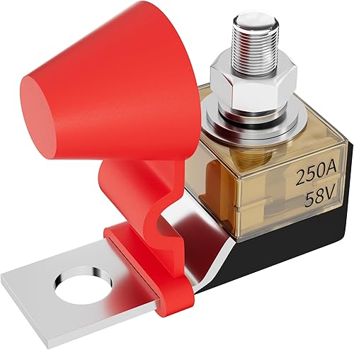 Miniatura 8 de Joinfworld MRBF - Bloque de fusibles de terminales de 300 A 58 V CC, kit de fusibles de terminales de batería con perno de 5/16 pulgadas, fusible