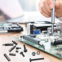 Vista 4 de 260 piezas M3 macho hembra separadores hexagonales de nylon, kit surtido de tornillos y tuercas de separadores hexagonales roscados de nylon