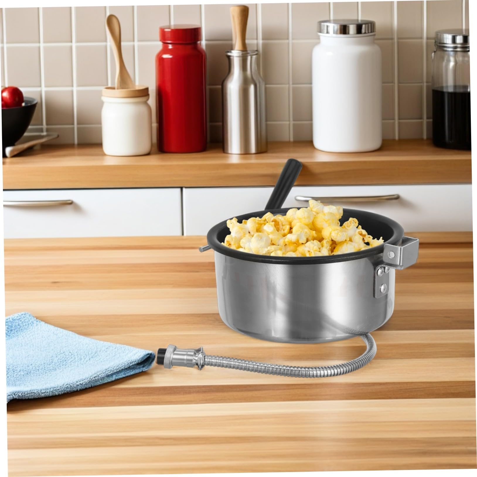 TOYANDONA Olla Antiadherente para Hacer Palomitas 8 Onzas de Metal, Accesorio Comercial para Máquina de Palomitas, Resistente al Calor, Repuesto para Palomitero en Fiestas y Uso Doméstico
