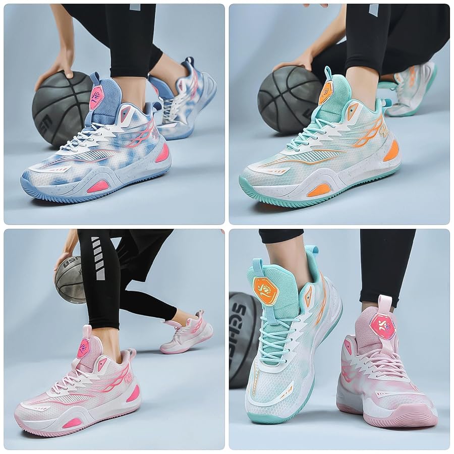 Breathable Basketball Shoes For Men & Women - Mesh Volleyball Sneakers With Non-Slip Rubber Sole