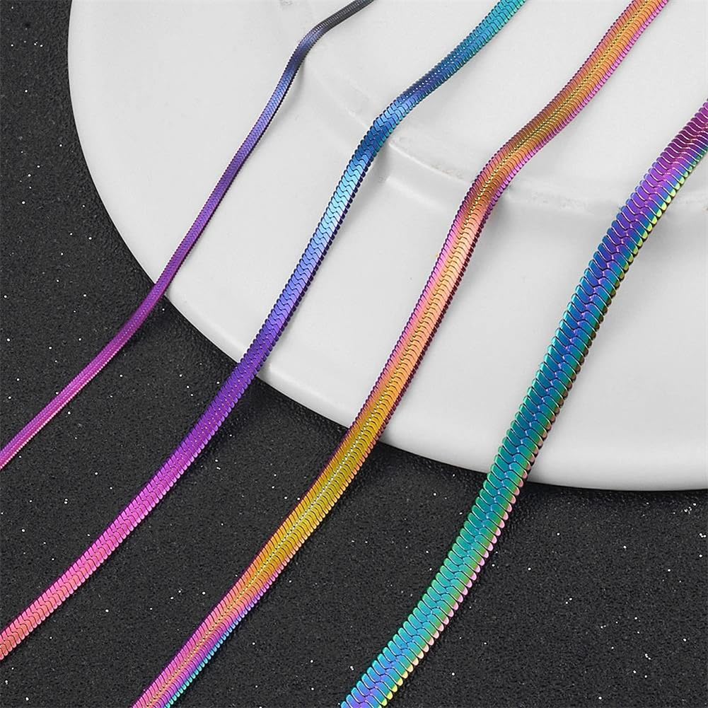 Chaîne serpent acier inoxydable arc-en-ciel pour éviter le ternissement de vos bijoux