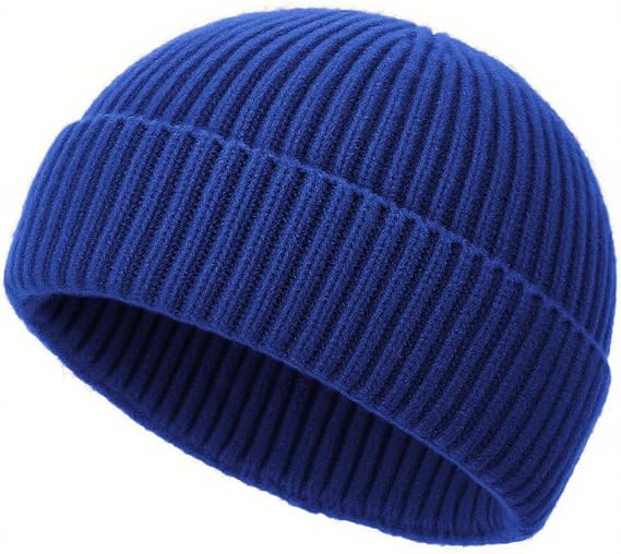 Wool Fisherman Beanies for Men Knit Fall Winter Beanie Hat Skull Cap