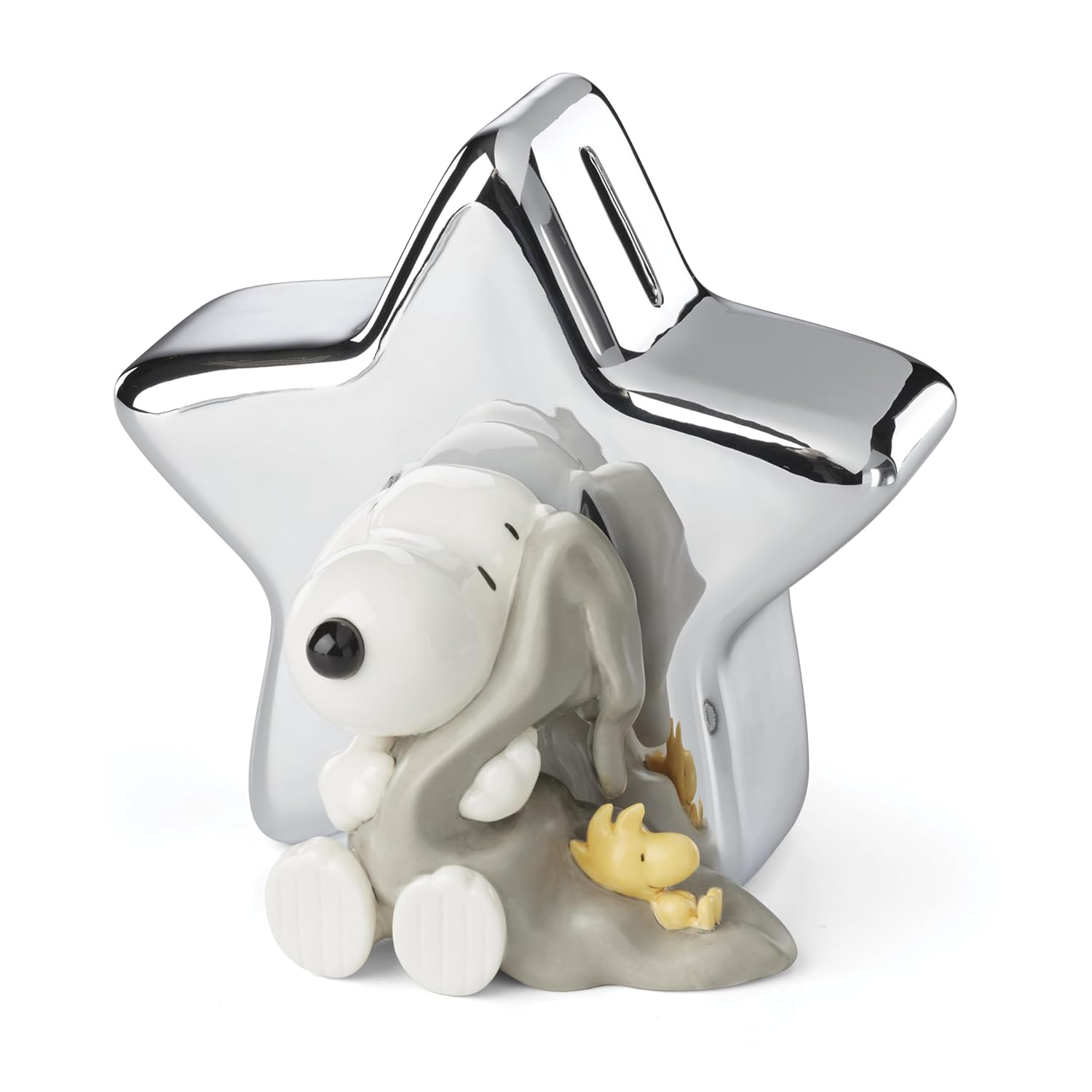 Reed And Barton Home Decor, Little Snoopy Coin Bank, Porcelain Material, Spot Clean, Piggy Bank For Kids, Kids Toys, Money Storage, Savings Box, Cash Box, Girls & Boys, Snoopy Design (Silver, 1 Piece)