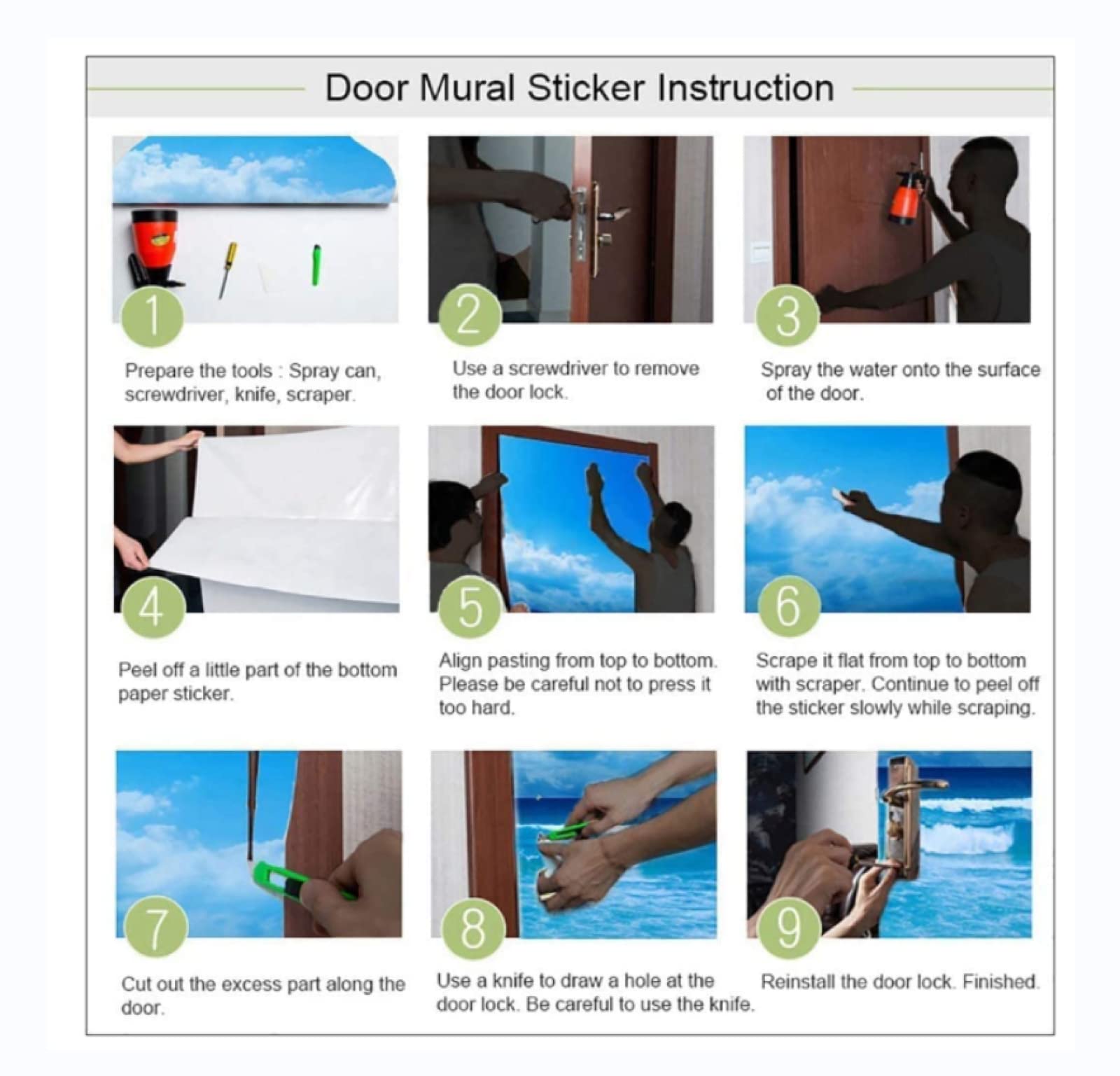 thumbnail: 3D Deursticker Wit Marmer - Zelfklevende Muursticker Voor Binnendeuren (90,3 X 180 Cm)