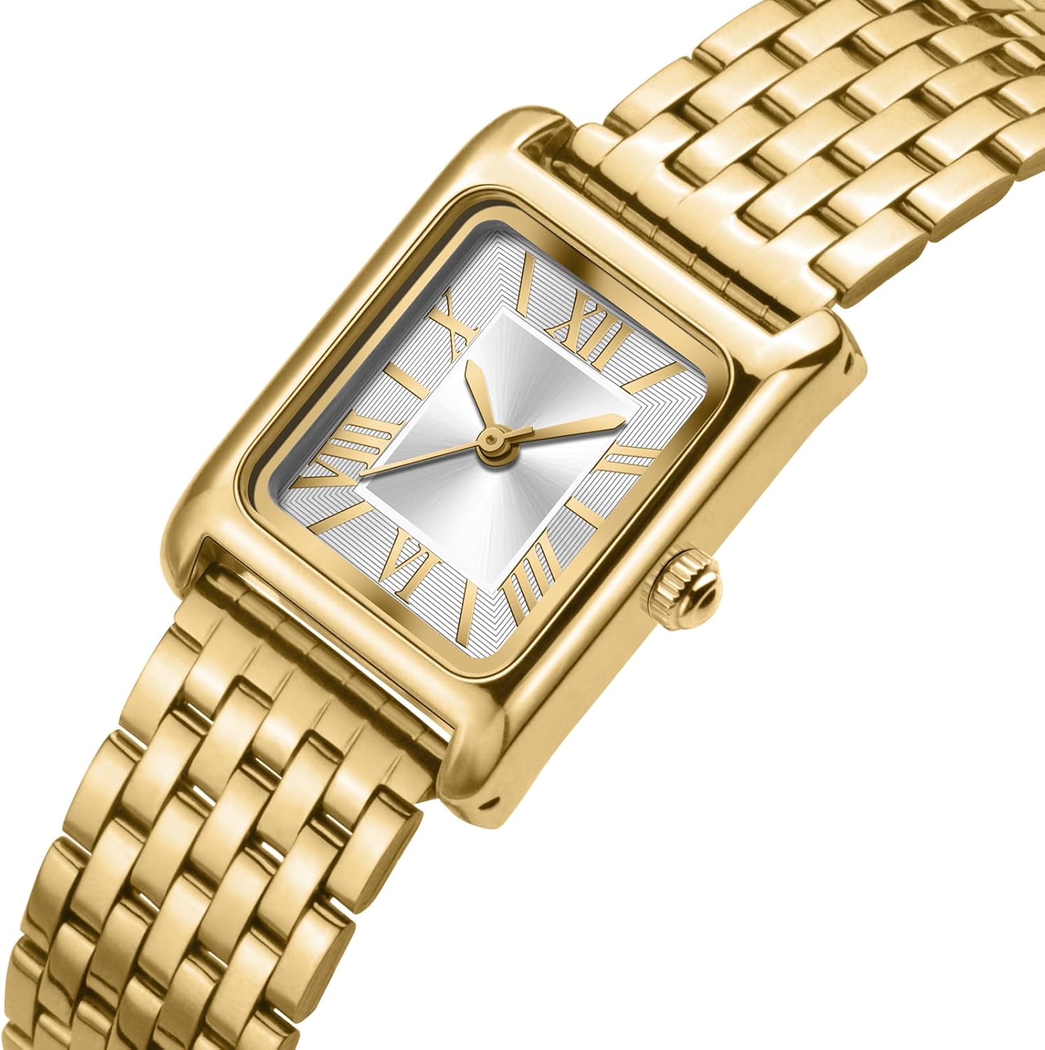 Asan Ge Watches for Women Vintage Bracelet Roman Dial Japanese Movement Rectangular Case Watch 3ATM Waterproof Self-Adjust Watch Size Without Tools - Image 2