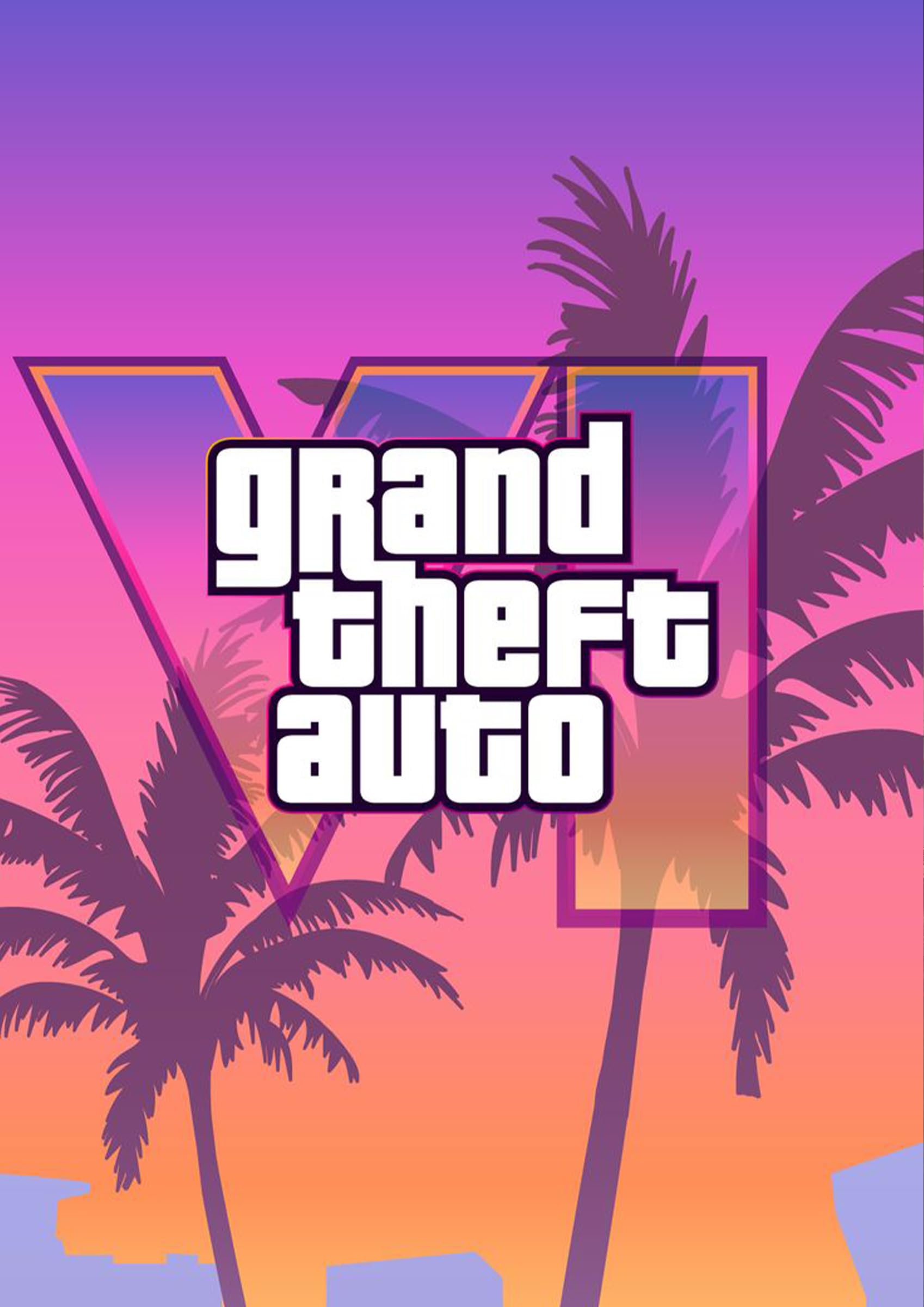 Frenchiart GTA 6 GTA VI v2 Metallic Poster - Grand Theft Auto - 30 x 42 cm - With Wall Magnet - 1