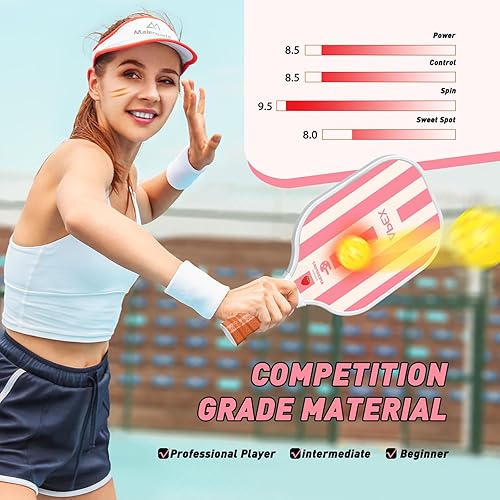 Miniatura 3 de Pickleball Paddles Set of 24, USAPA Approved Lightweight Fiberglass Pickleball Set with 4 Pickleballs, 1 Pickleball Sling Bag, Pickleball Gifts for