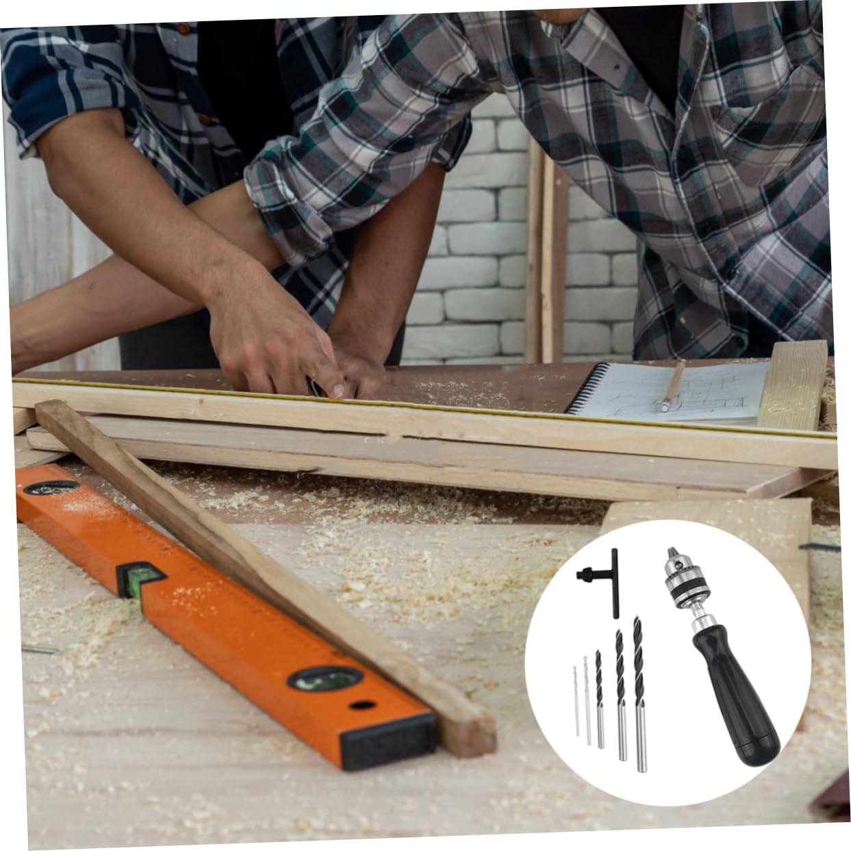 Housoutil Hand Twisted Drill Bits Set with Key 5pc Drill Bits for Wood Plastic Resin Jewelry