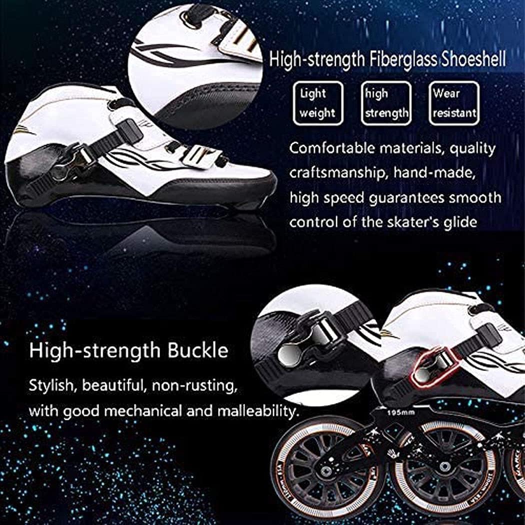 Roller Skates 4 Wheels 90MM-110MM Wheel Adjustable Inline Skates Straight Skating Shoes (4 Colors)