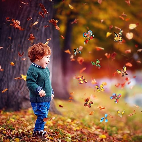 Miniatura 7 de 40 piezas de tarjeta mágica de mariposa voladora mariposa en el libro, juguete de mariposa, regalo romántico, banda de goma, juguetes de mariposa