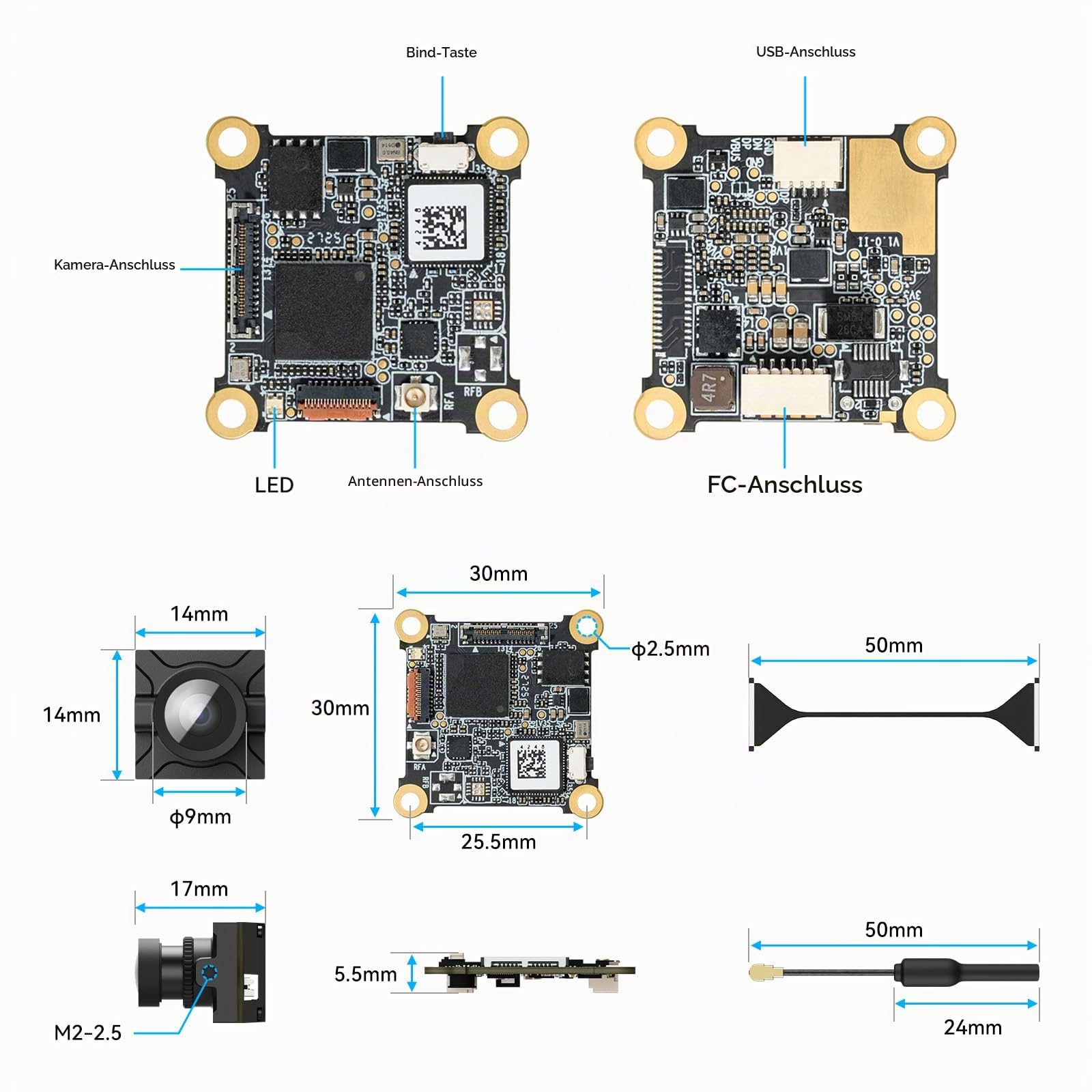 BETAFPV P1 Air Unit HD VTX 1080P/60FPS 170° FOV & 1/2.9" CMOS Sensor | Ultralight with 60ms Low Latency 5KM Range, Support Plug-Play with FC/USB for DIY 1S HD Cine Whoop like Meteor75 Pro Quad