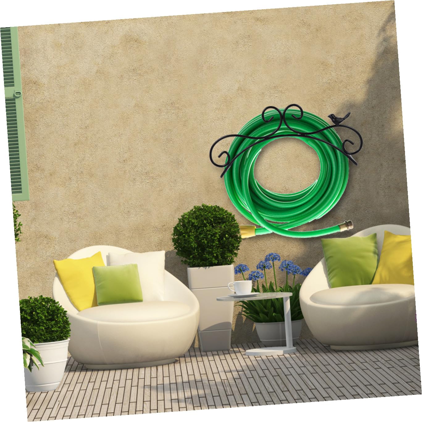 Eisen Gartenschlauchhalter Schwarz Antiker zur Wandmontage