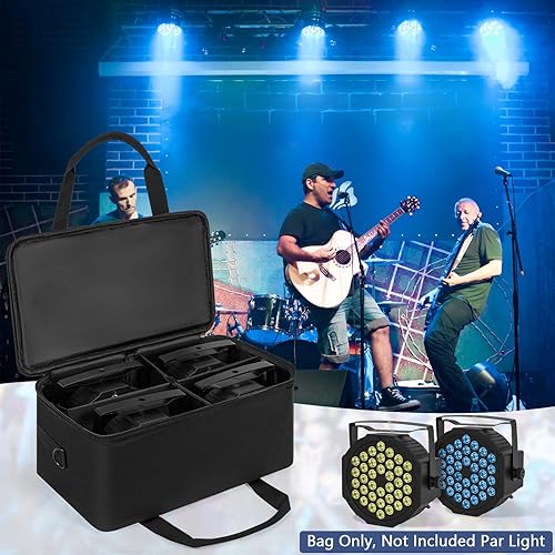 Miniatura 8 de Bolsa para Focos de 4 Par 5/16' Pañalera Acolchada para Iluminación de Escenario con Separadores, Asa, Correas, Negra