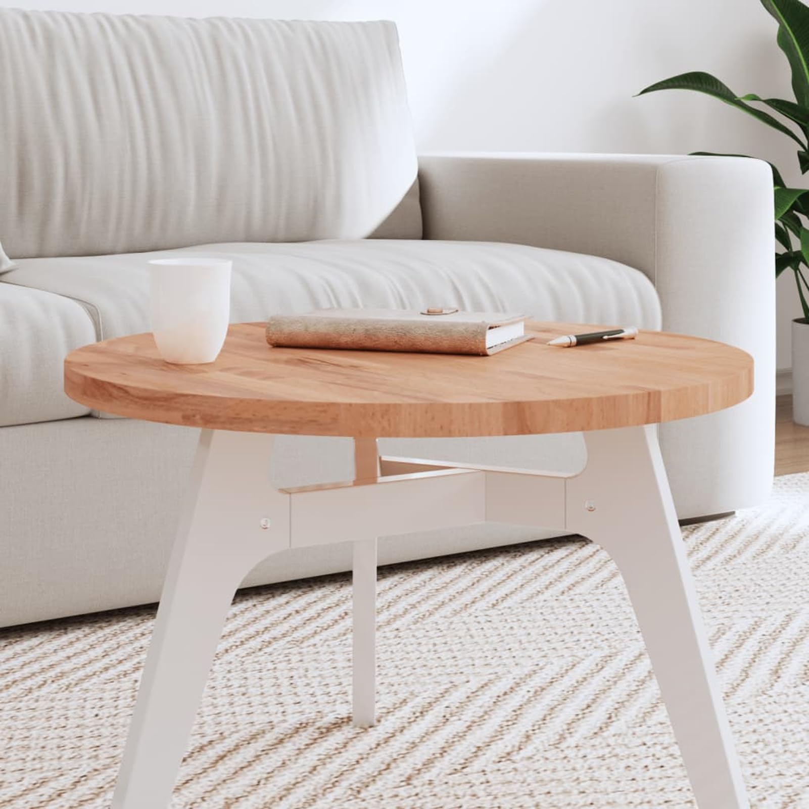 ShGaxin Piano rotondo in legno massello di faggio Ø60 x 2,5 cm, piano da tavolo, scrivanie, tavole per tavoli da pranzo, piano cottura cucina - SPU:355937