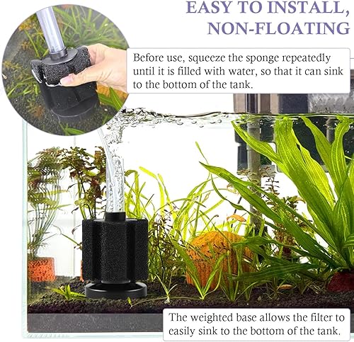 Miniatura 3 de FEDOUR Filtro de esponja para acuario, filtros de esponja bio de aireación ultra silenciosos para cría de camarones fritos Betta Fish Tank, filtro