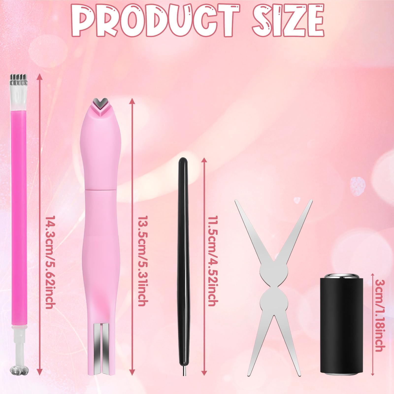 Kit de 5 aimants 3 en 1 pour vernis gel effet œil de chat, comprenant un outil magnétique pour les ongles, un stylo magnétique double embout et des guides en forme de lapin | Indispensable pour Polish