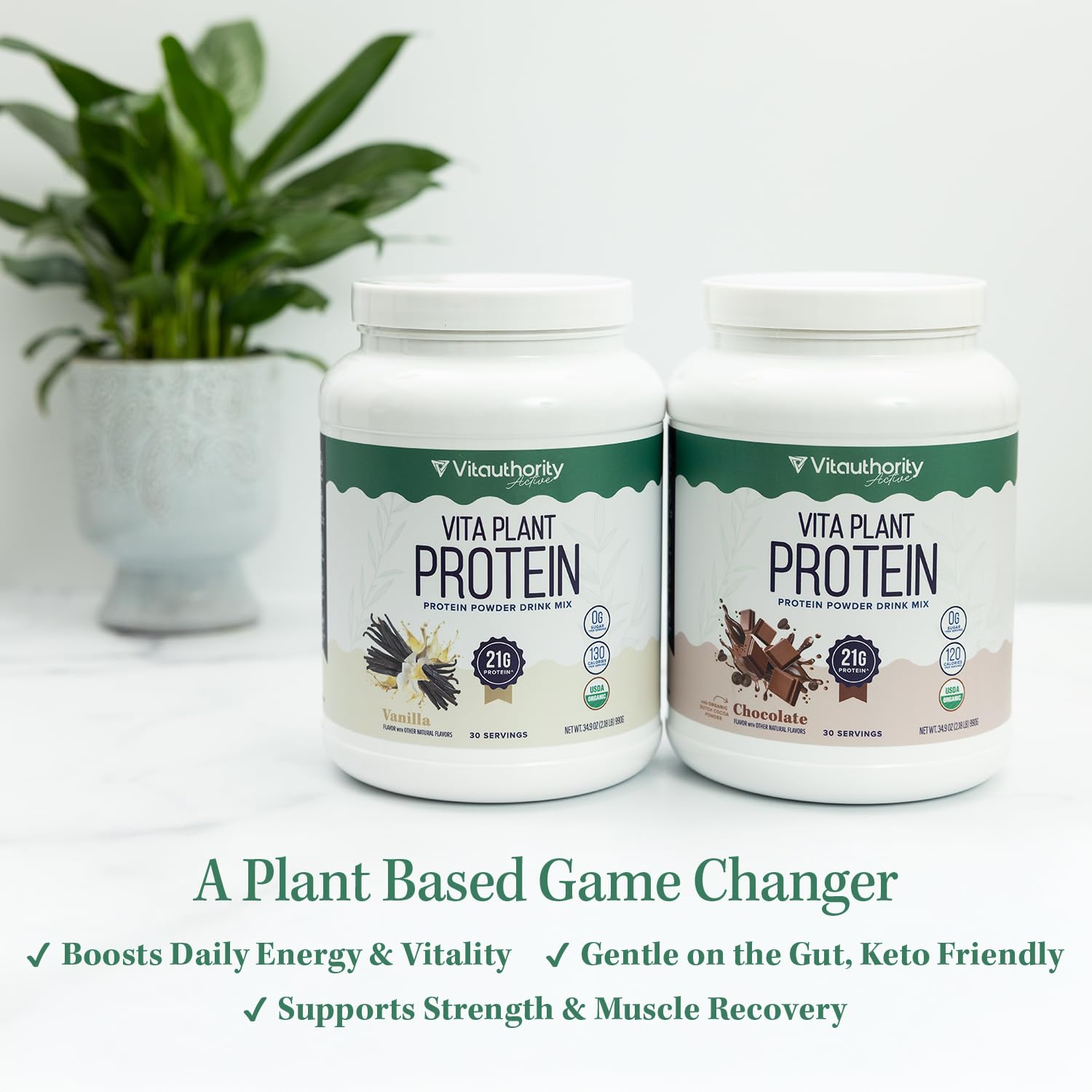 Organic Plant Based Protein for Women Complete Vegan Protein Powder with BCAAs & MCTs Plant-Based 21g, Dairy-Free, Gluten-Free, No Added Sugar, Supports Muscle Recovery (Vanilla Flavored, 30 Servings) — Amazon image 5