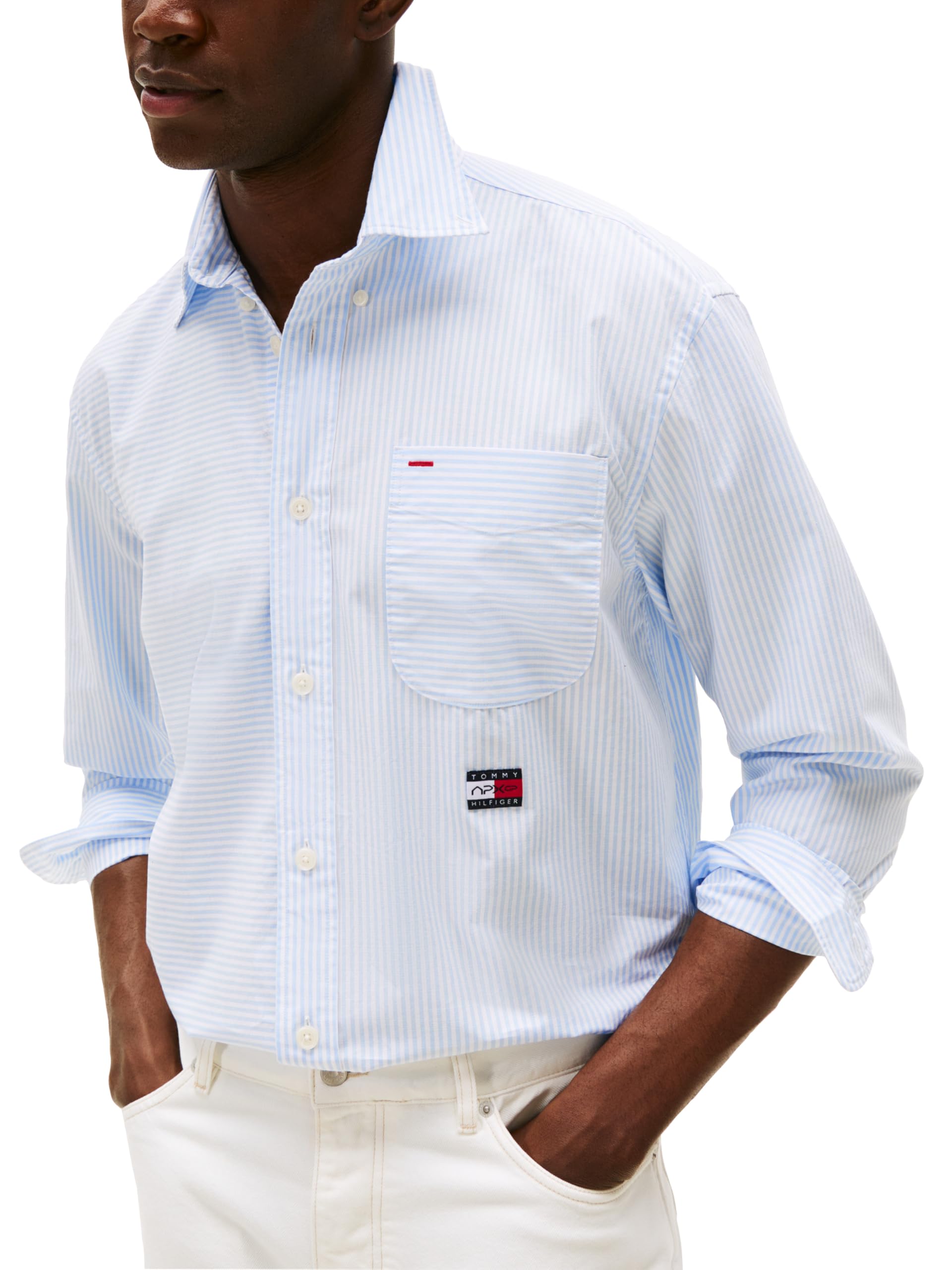 Tommy Hilfiger Apxgp Collection Striped Shirt Apxgp Collection Camicia a Righe Uomo (Pacco da 1)