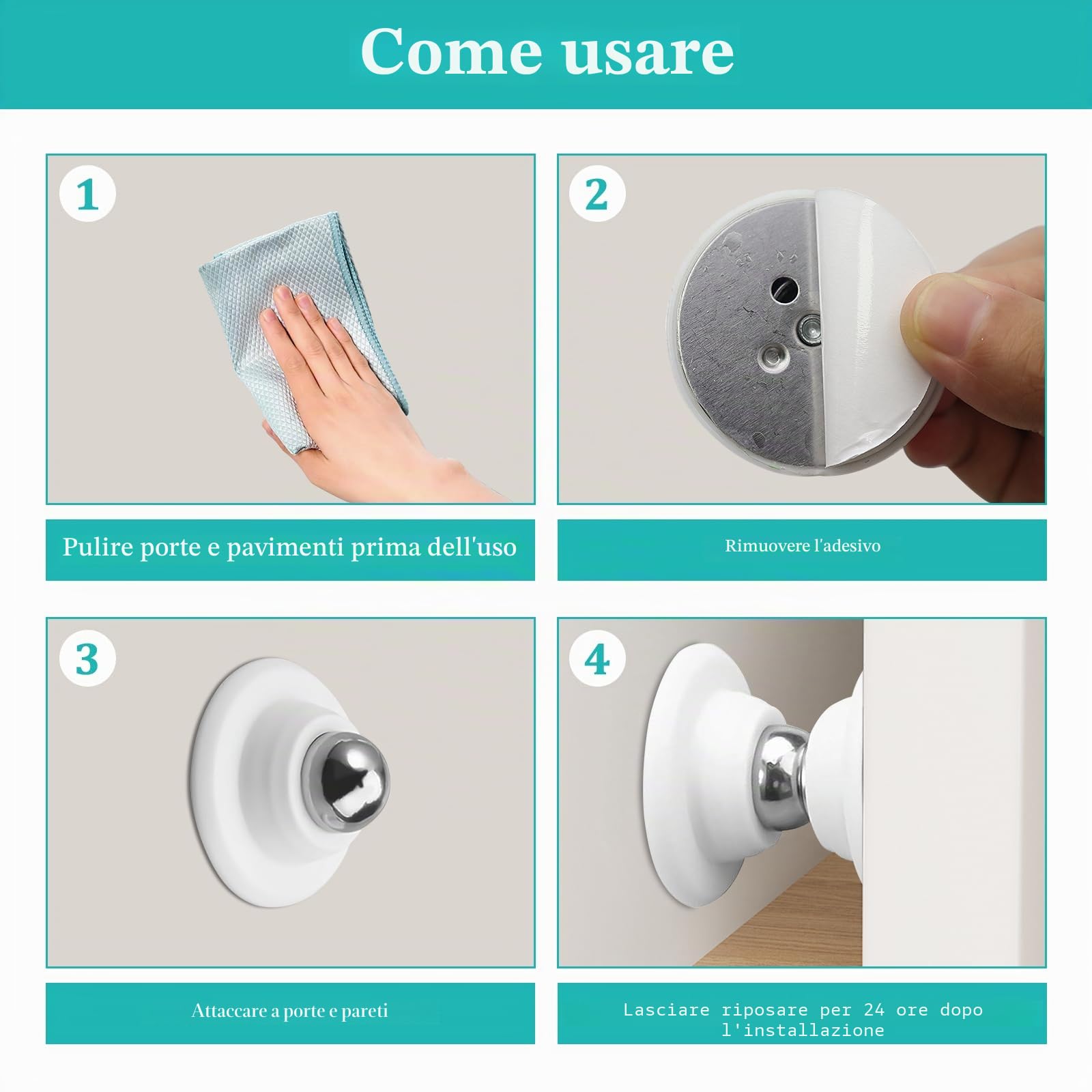 2 Pezzi Fermaporta Magnetico per Camper Bianco Magnetiche Door Holder Ferma Porta da Muro con Viti e Adesivo per Roulotte Barca Auto Scomparti Camper Porta di Sicurezza