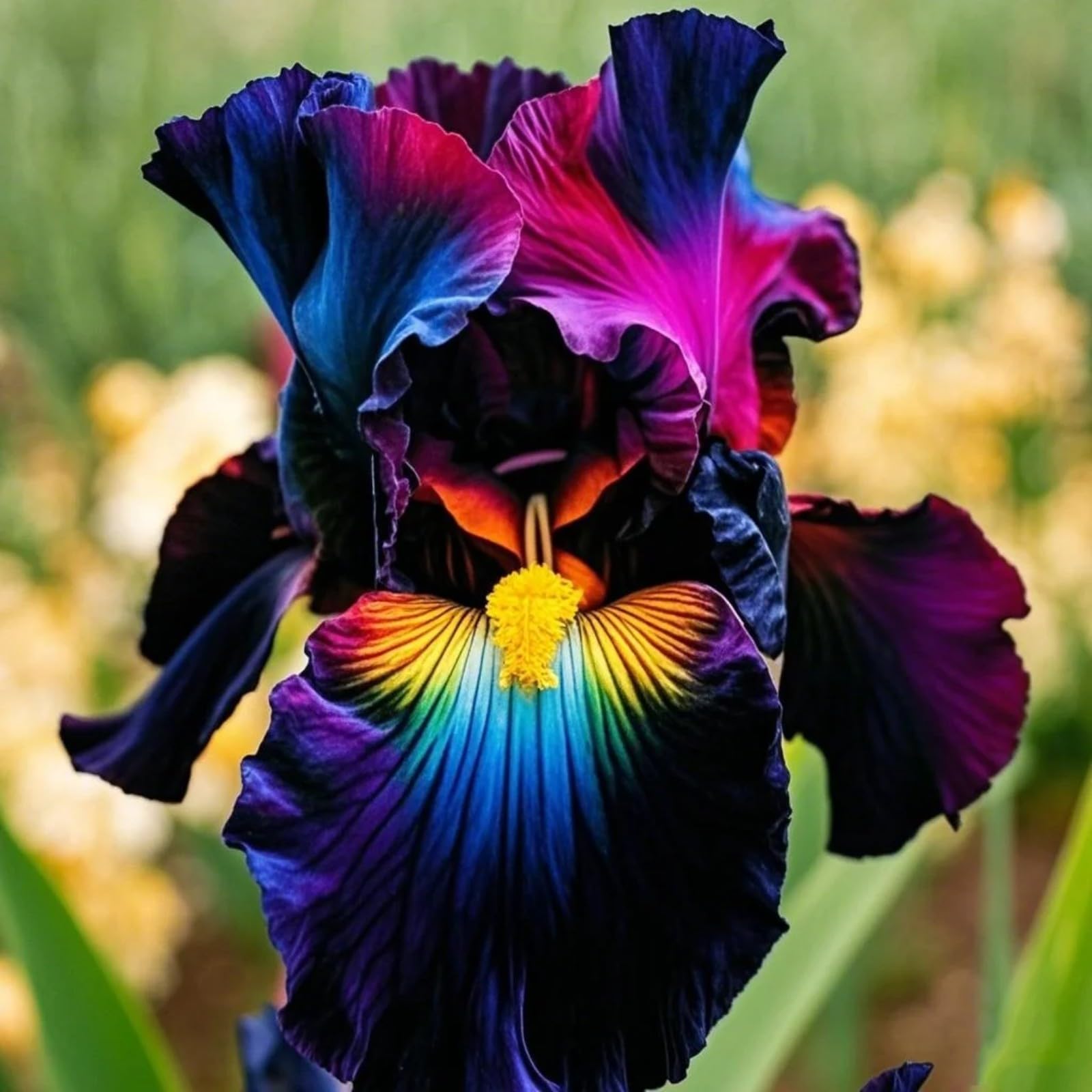 Elegant,Bearded Iris Bulbs Mix for Planting Now UK/Fragrant Large Bloom Iris Tubers,Winter‑Hardy Plants for UK Garden Borders,Perennial,Excellent Display,Garden Stakes.-4Rhizome-C