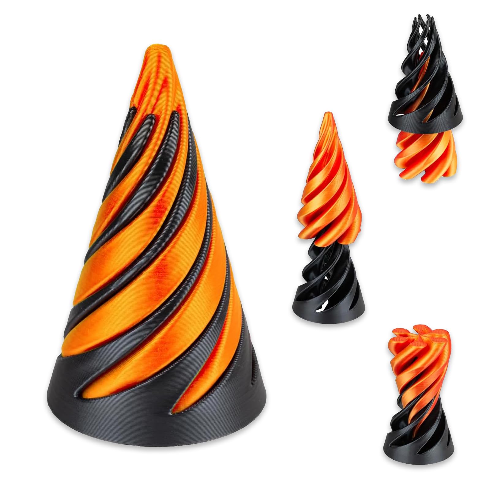 UOEPOWA Spiral Cone Fidget Toy - Impossible Passthrough Magic Desk Toy for Adults & Kids | 3D Printed Stress Relief Sensory Toys for Anxiety, Office Home Meditation Zen Sculpture (Cone)