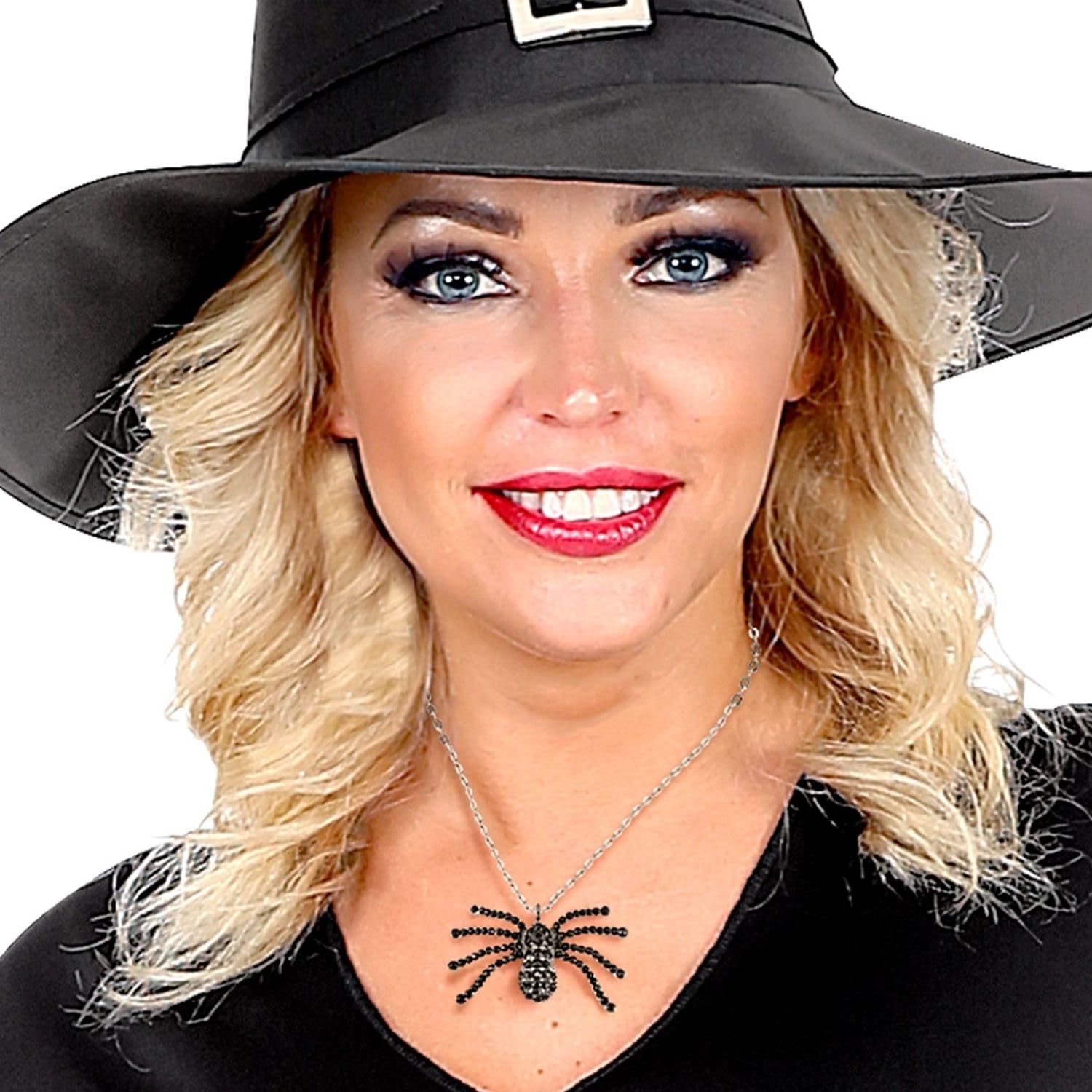 W WIDMANN MILANO Party Fashion - 7145G - Collana ragno strass, gioiello, collana, vampiro, Halloween, carnevale, festa a tema