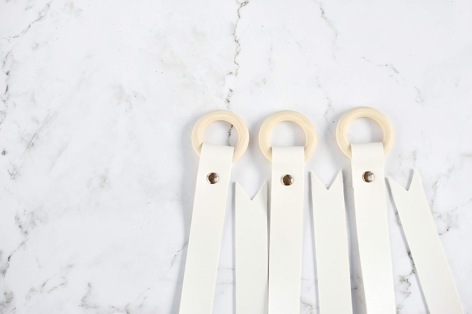 California Tot Faux Leather Bow Clip Organizers (Off-White Set of 3)