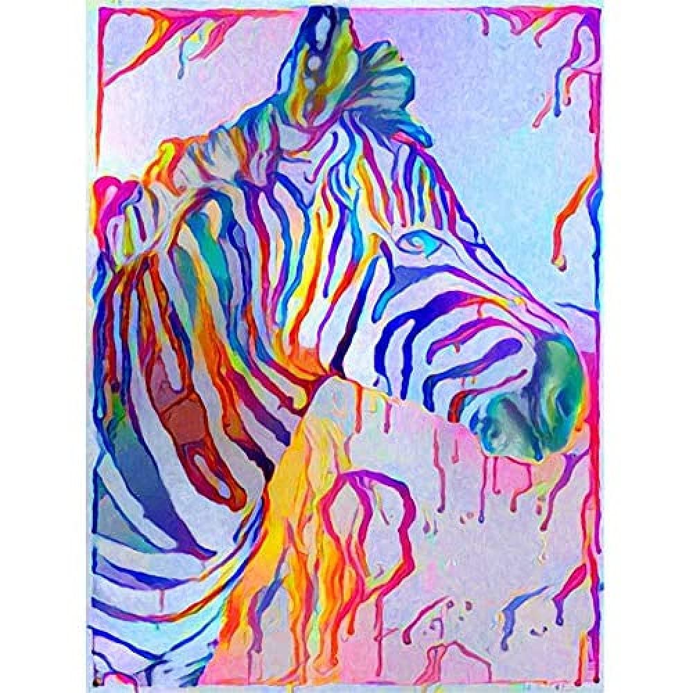 Rainbow Zebra Painting Wall Art Print
