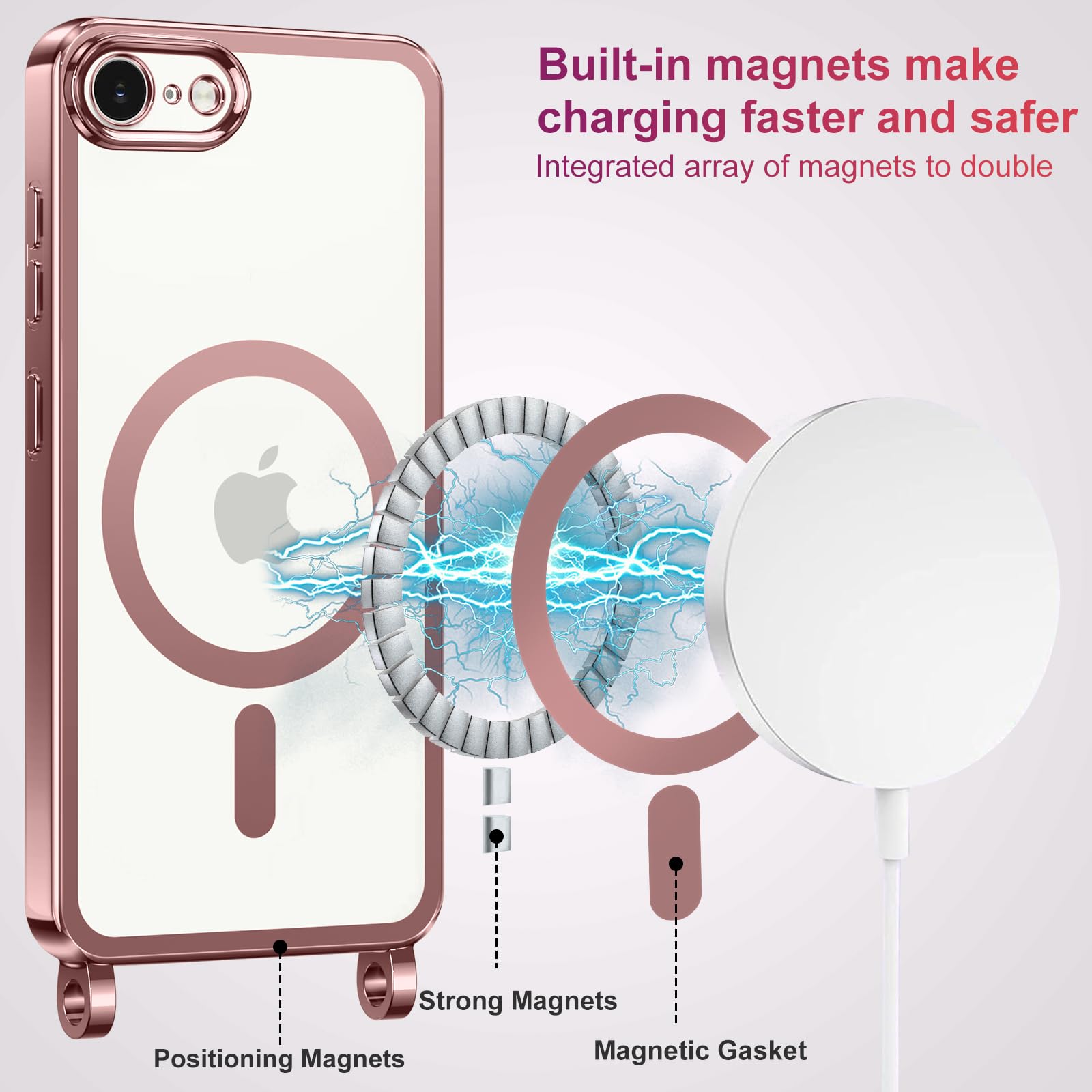 Custodia magnetica a tracolla per iPhone 16e, custodia ultra
