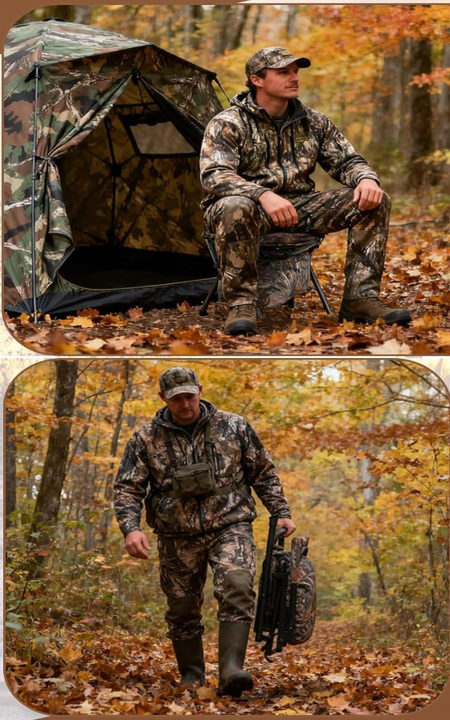 360° Swivel Hunt & Camp Chair, Folding Lightweight Portable Fishing Seat with Padded Cushion, Durable 600D Oxford Fabric, Foldable Compact Chair for Ground Blinds, Hiking, Picnic, Dove & Deer Hunting - Image 7