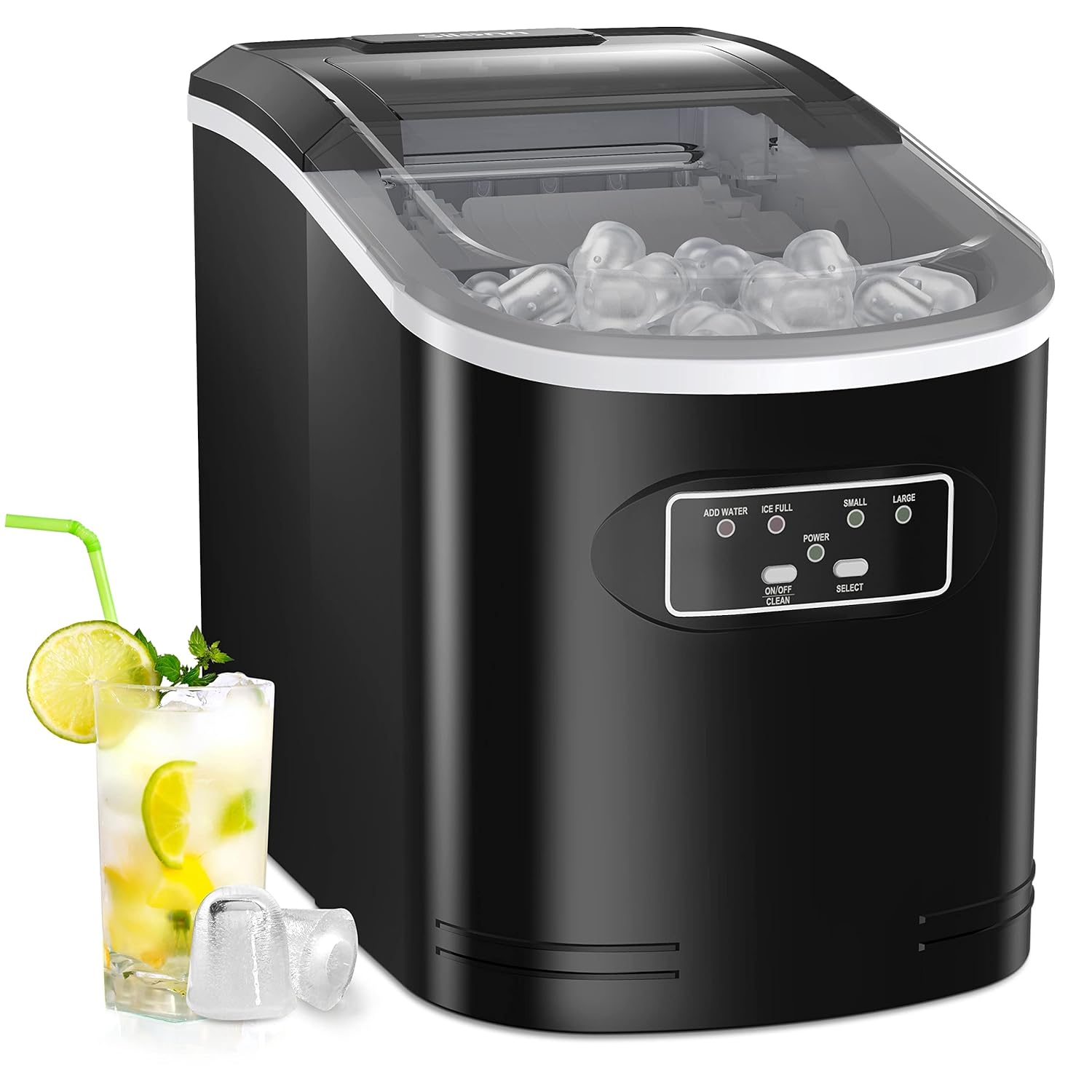 Silonn Ice Maker Machine Countertop, 26 lbs in 24 Hours, 9