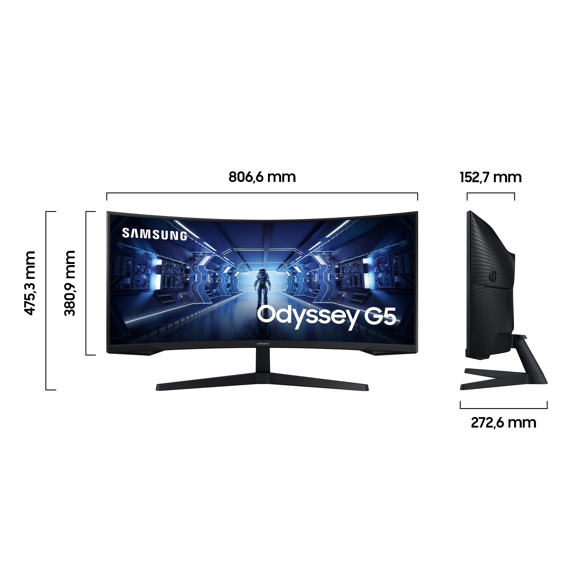 Samsung G5 C34G55TWWP 34 Zoll VA-Panel UWQHD AMD FreeSync Premium 1000R 165 Hz 1 ms Gaming Monitor schwarz