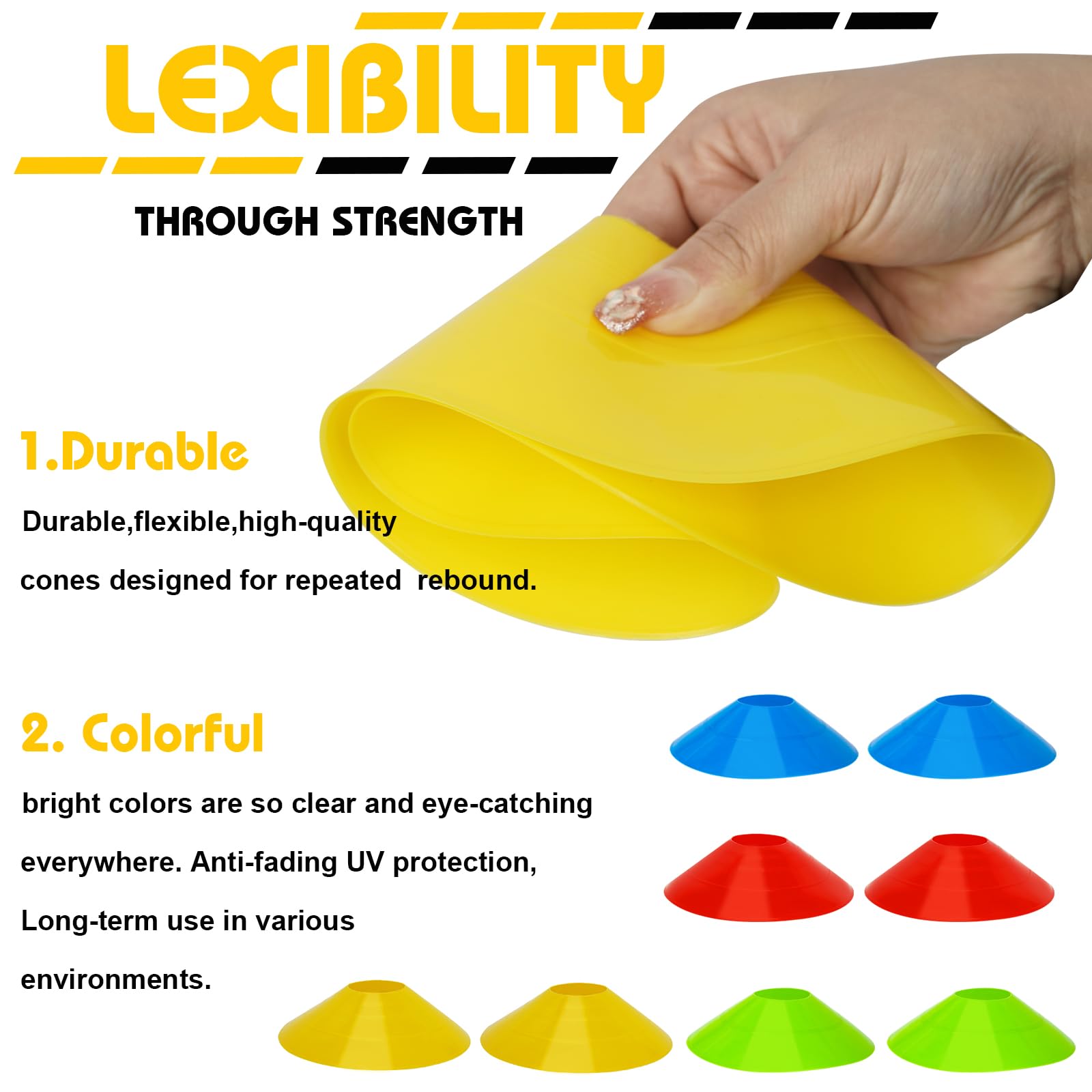 Slalomstangen-Set für Fußball, Agility-Training, inklusive Stangen, 6 Stück, Agility-Leiter, 10 Fußballkegel, Springseil für Geschwindigkeitstraining, Fußballtraining, Basketball und Fitness