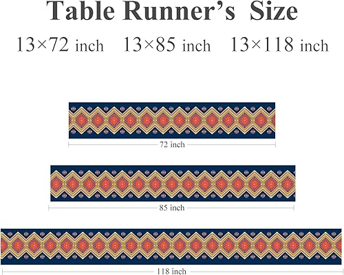 Miniatura 6 de Camino de mesa de té chino para otoño, Navidad, decoración del hogar, 13 x 118 pulgadas de largo, muebles de granero de cerámica, decoración moderna