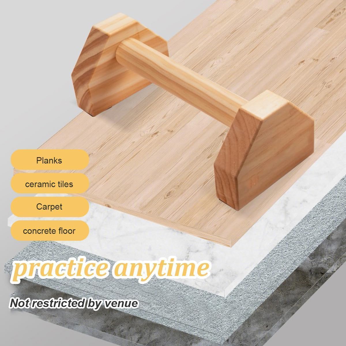 Liegestützgriffe 2 Push Up Bars Holz Parallettes gelenkschonende Liegestützgriffe Calisthenics Equipment Fitnessgeräte für zuhause Handstand & Liegestütze