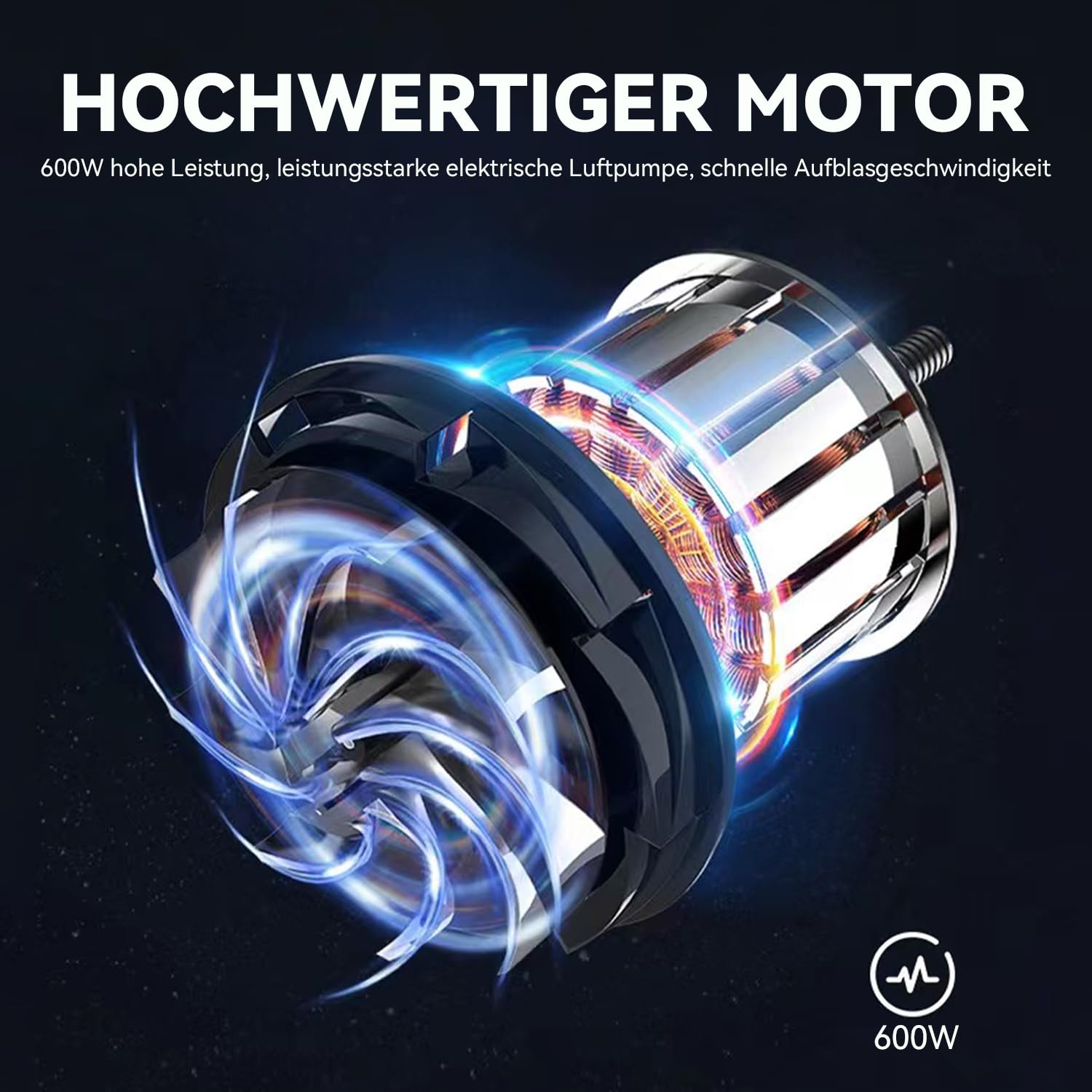 DOBESTS Elektrische Luftpumpe, Elektrische Pumpe mit 4 Düsen für Aufblasbare Air Track Matte, Luftmatratze, Schwimmringe, Flöße, Wasserbetten, Boote, Kinderbecken, SUP Board, Yoga-Bälle usw