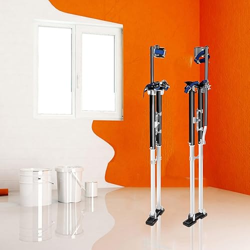 Miniatura 4 de SUPERFASTRACING Pinzas de yeso de 48-64 pulgadas, pintores de cinta para caminar, acabado de herramientas ajustables, color negro