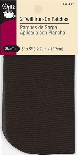 Miniatura 5 de Dritz Sarga, 5 x 5 pulgadas, 4 unidades, parches para planchar surtidos, colores oscuros