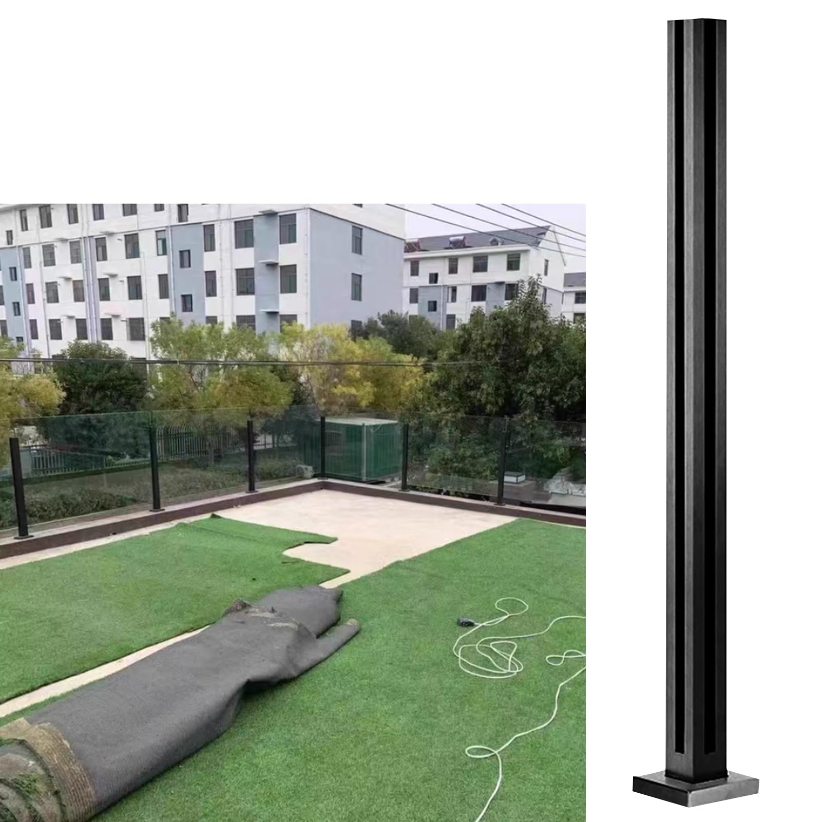 Fixation poteau garde-corps acier inoxydable extérieur balcon