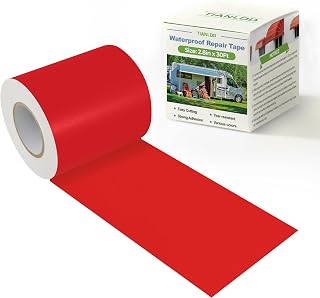 Waterproof Repair Tape for Fabric,RV Awning,Boat Covers,Tents,Tarp,Heavy Duty Outdoor Repair Patch - 2.8IN x 30FT(Red)
