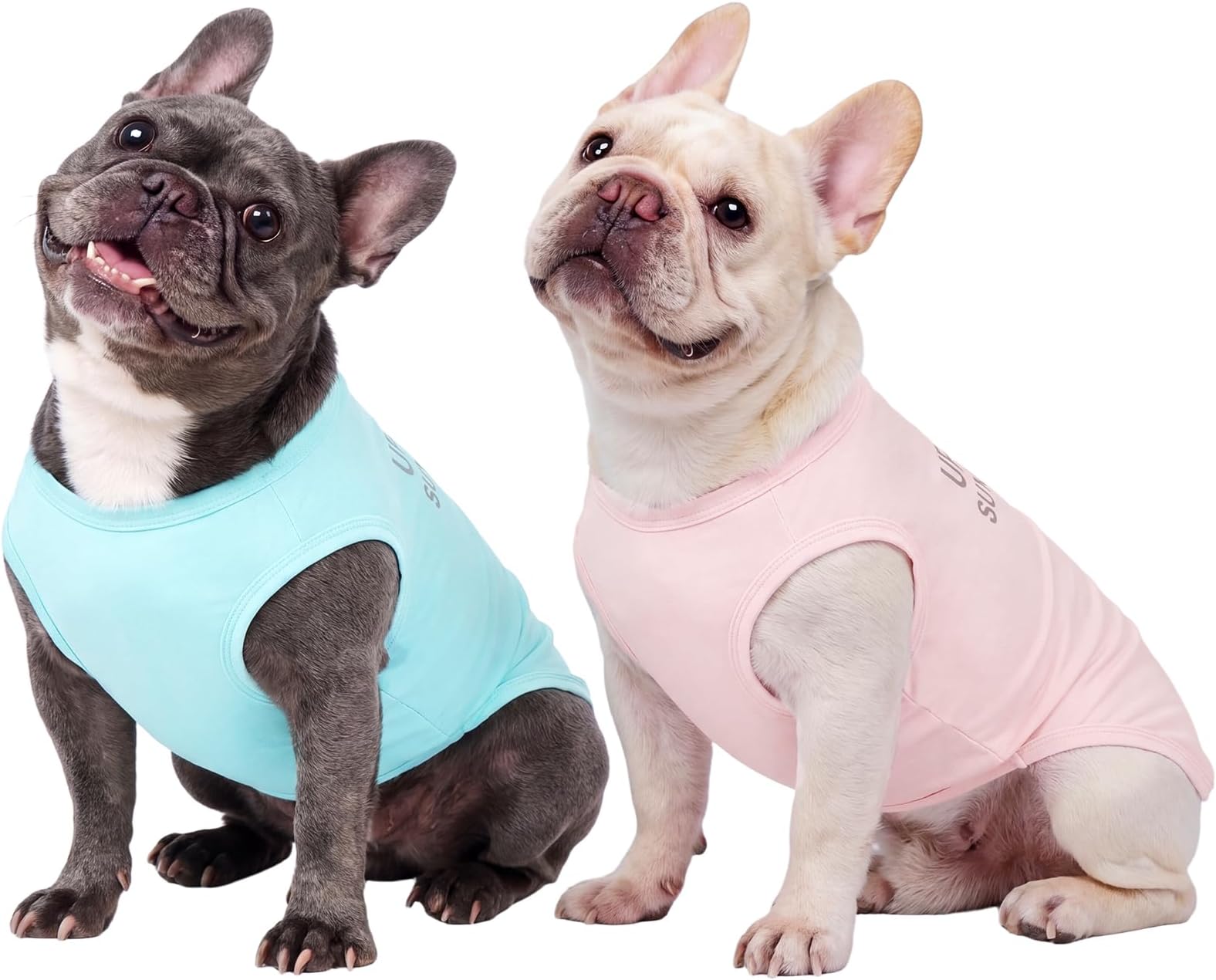 Kuoser 2 Pack Dog Shirts UPF 50+ UV Sun Protection, Lightweight Quick Dry Dog T Shirts for Small Medium Large Dogs, Breathable Pet Vest Dogs Tshirt Pet Clothes for Indoor Outdoor, Pink & Mint XS