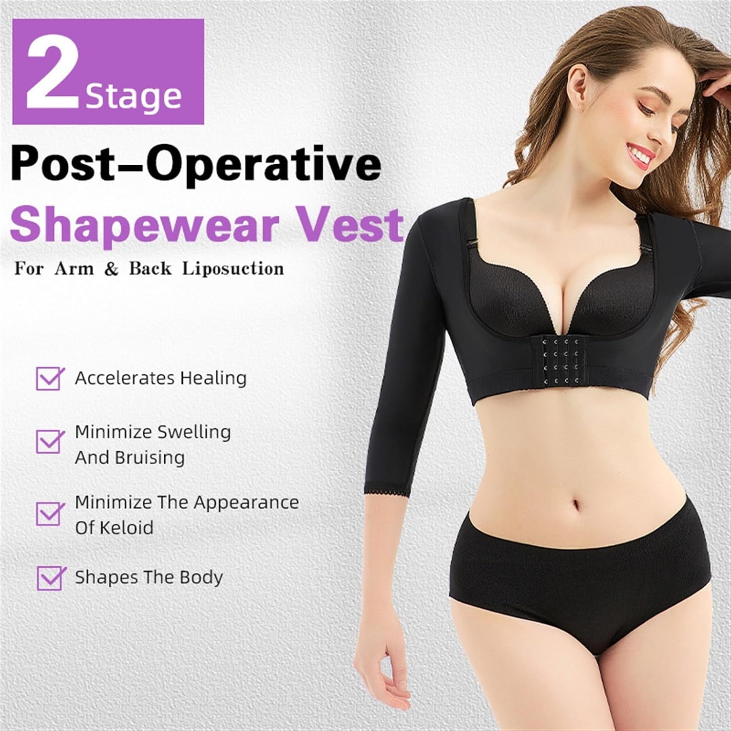 Girl Arm Shaper for Women Post Surgery Arm Slimmer Compression Sleeves Women Arm Shapewear Black