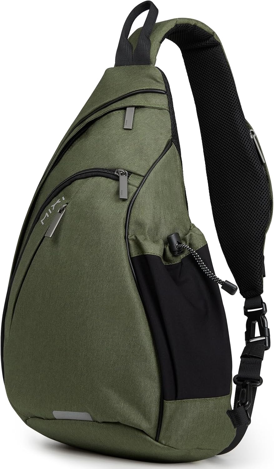 mixi Sling Bag Men Backpack Unisex One Shoulder Bag Hiking Travel Backpack Crossbody with USB Port for Men Women Versatile Casual Daypack-20 inch,Black