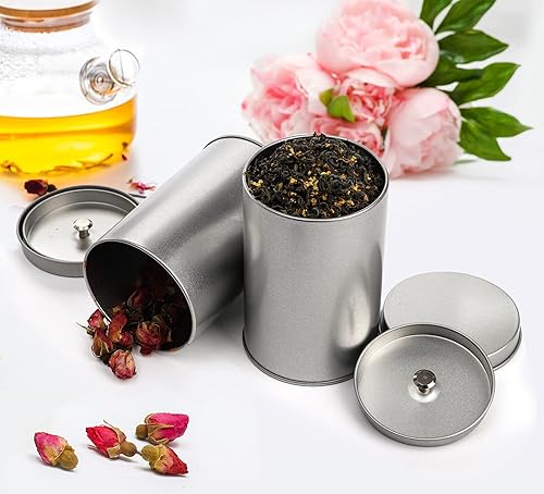 Miniatura 4 de Yesland Paquete de 6 recipientes de té con tapas dobles herméticas, caja de lata de 12 onzas líquidas y pequeños recipientes redondos de cocina para